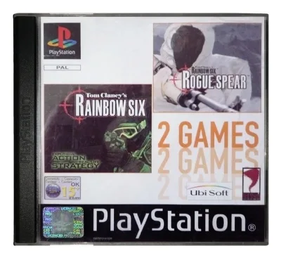 2 Games: Tom Clancy's Rainbow Six + Tom Clancy's Rainbow Six Rogue Spear (PS1)