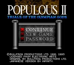 Populous II: Trials of the Olympian Gods (SNES)